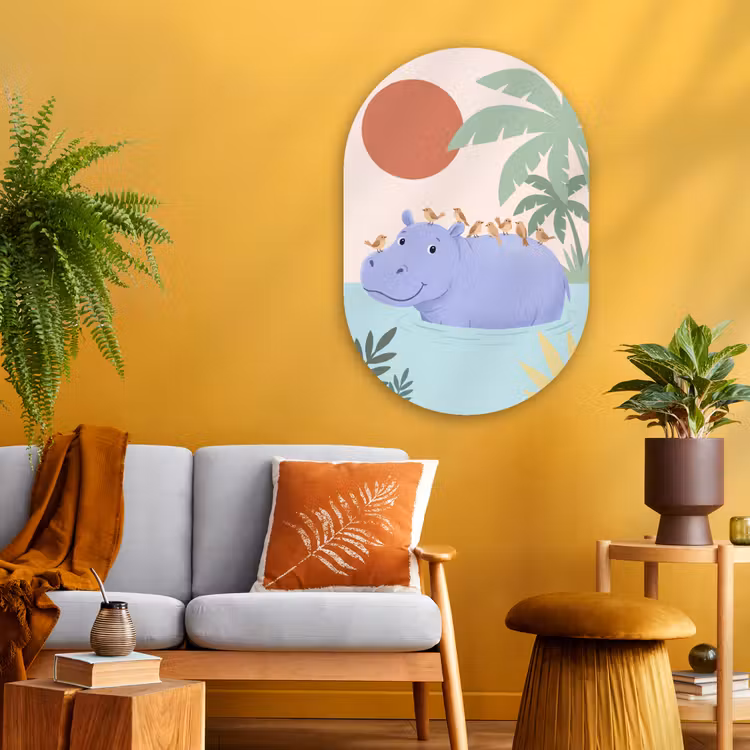 Oval - Glass - Animals - Bird - Water - Nature - Illustration — 3