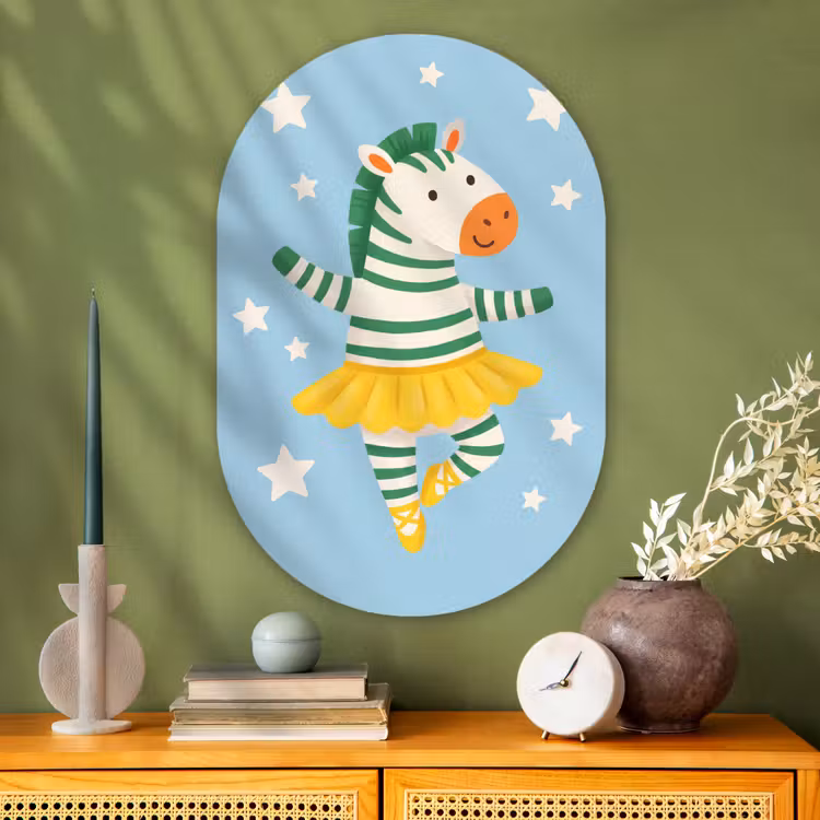 Oval - Glass - Animals - Dance - Illustration - Children's Room - Stars — 2