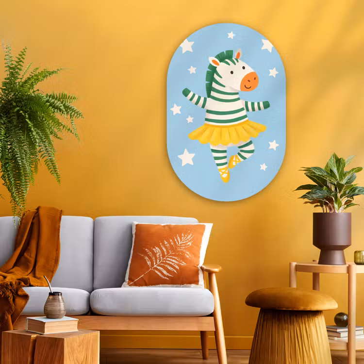 Oval - Glass - Animals - Dance - Illustration - Children's Room - Stars — 3
