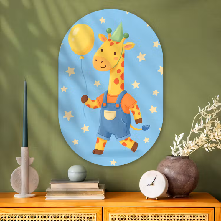 Oval - Glass - Animals - Giraffe - Balloon - Party - Children's Room — 2