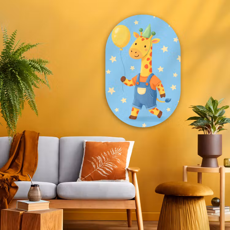 Oval - Glass - Animals - Giraffe - Balloon - Party - Children's Room — 3