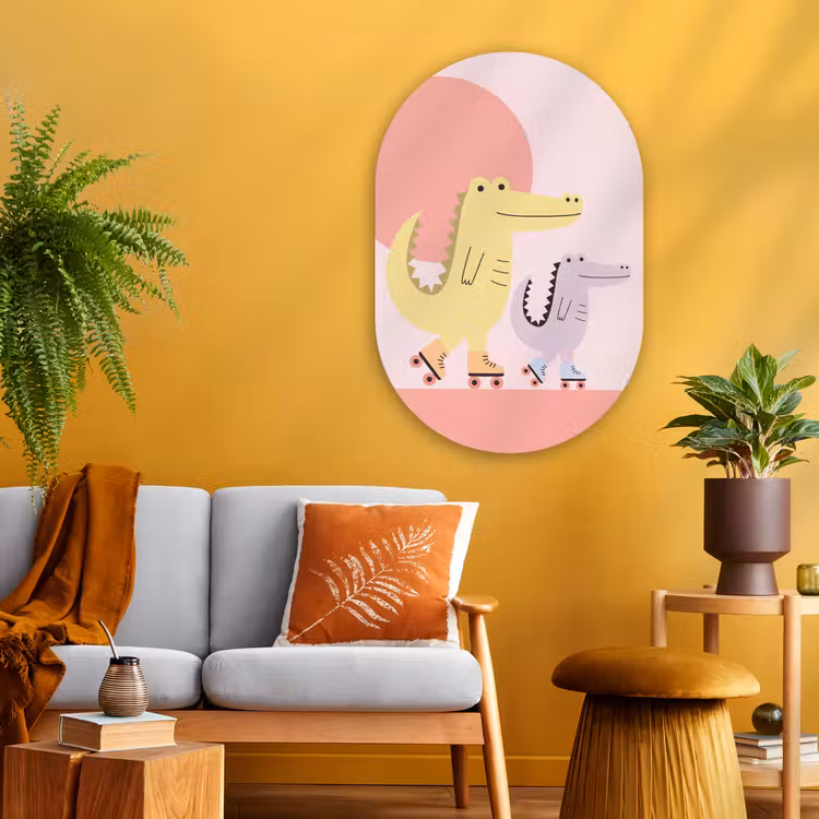 Oval - Glass - Animals - Skating - Illustration - Playful - Pink — 3