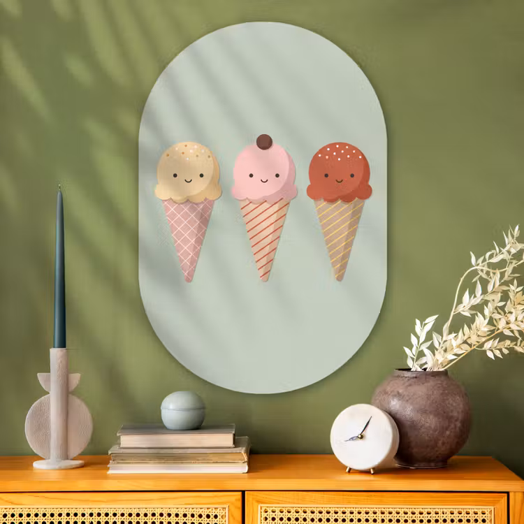 Oval - Glass - Ice Cream - Cones - Food - Illustration - Cheerful — 2