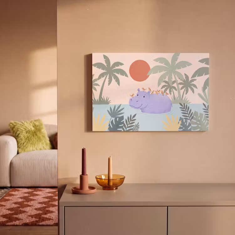 Canvas Print - Animals - Bird - Water - Nature - Illustration — 1