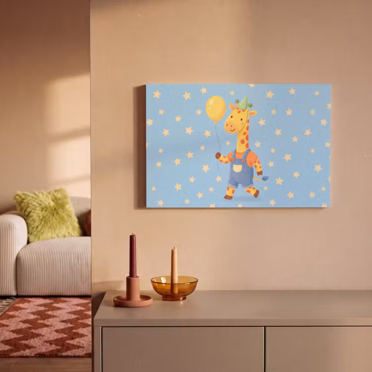 Canvas Print - Animals - Giraffe - Balloon - Party - Children's Room — 1