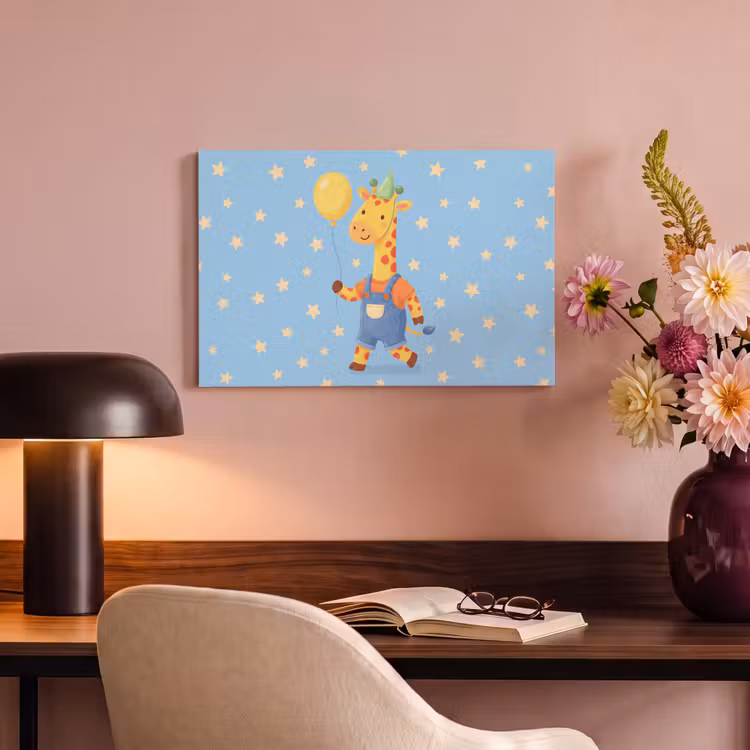 Canvas Print - Animals - Giraffe - Balloon - Party - Children's Room — 3