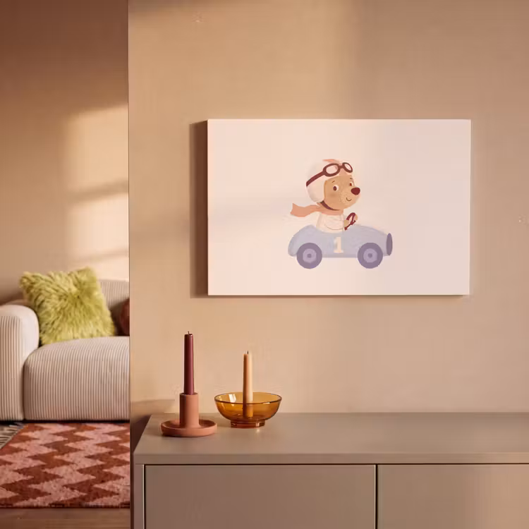 Canvas Print - Bear - Car - Children's Room - Cartoon - Playful — 1