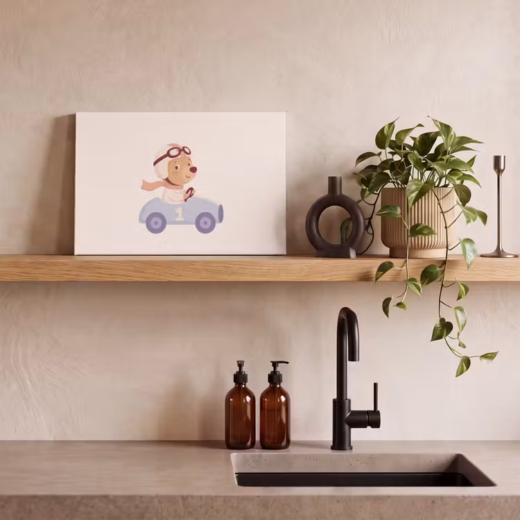 Canvas Print - Bear - Car - Children's Room - Cartoon - Playful — 2
