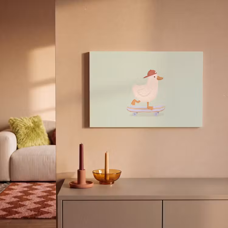Canvas Print - Bird - Skateboard - Animals - Cartoon - Playful — 1