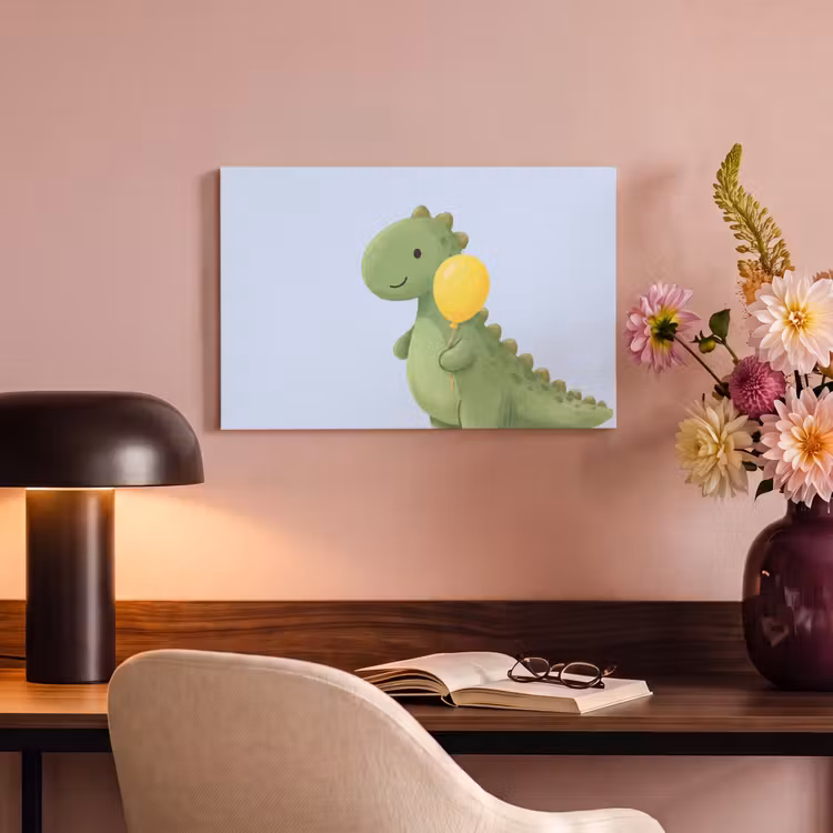 Canvas Print - Dinosaur - Balloon - Children's Room - Illustration - Green — 3