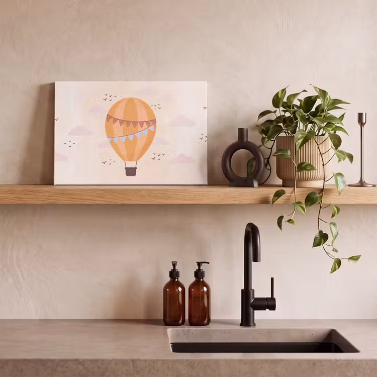 Canvas Print - Hot Air Balloon - Garlands - Adventure - Illustration - Orange — 2