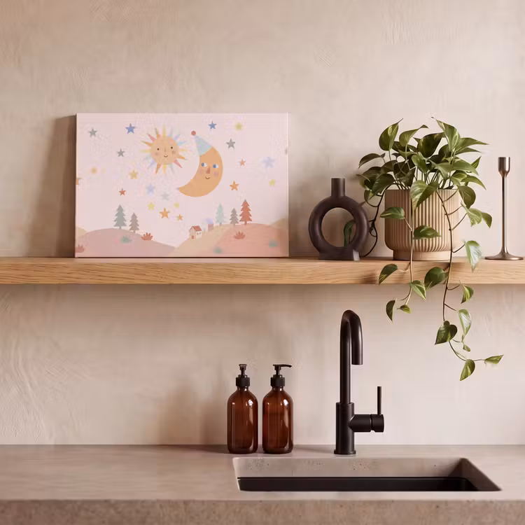 Canvas Print - Sun - Moon - Stars - Children's Room - Pastel — 2