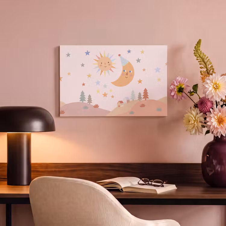 Canvas Print - Sun - Moon - Stars - Children's Room - Pastel — 3