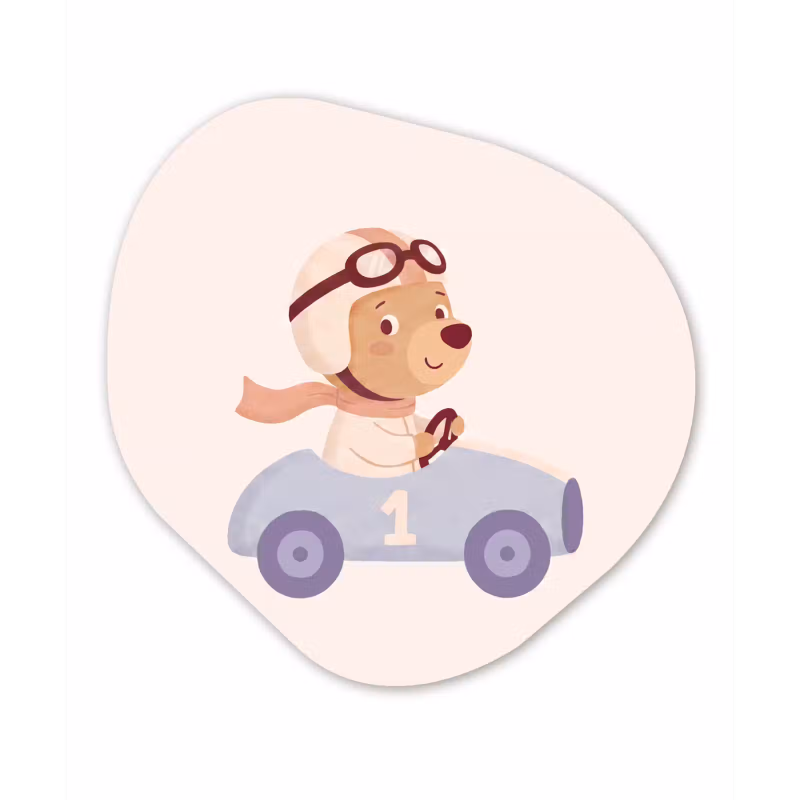 Organic painting - Aluminum -. Bear - Car - Children's Room - Cartoon - Playful — 1