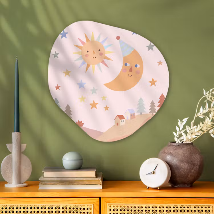 Organic - Glass - Sun - Moon - Stars - Children's Room - Pastel — 2