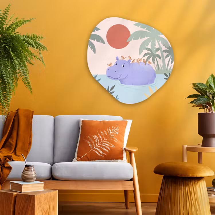 Organic painting - Aluminum -. Animals - Bird - Water - Nature - Illustration — 3