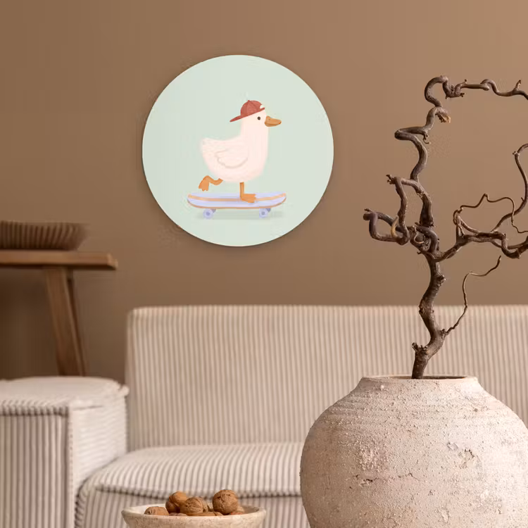 round wall art - Bird - Skateboard - Animals - Cartoon - Playful — 2