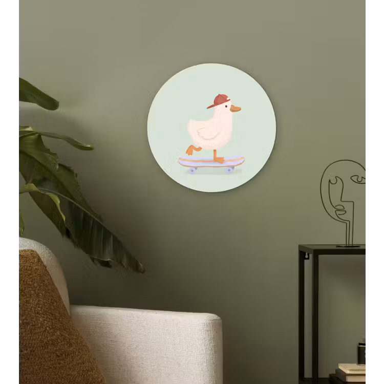 round wall art - Bird - Skateboard - Animals - Cartoon - Playful — 3
