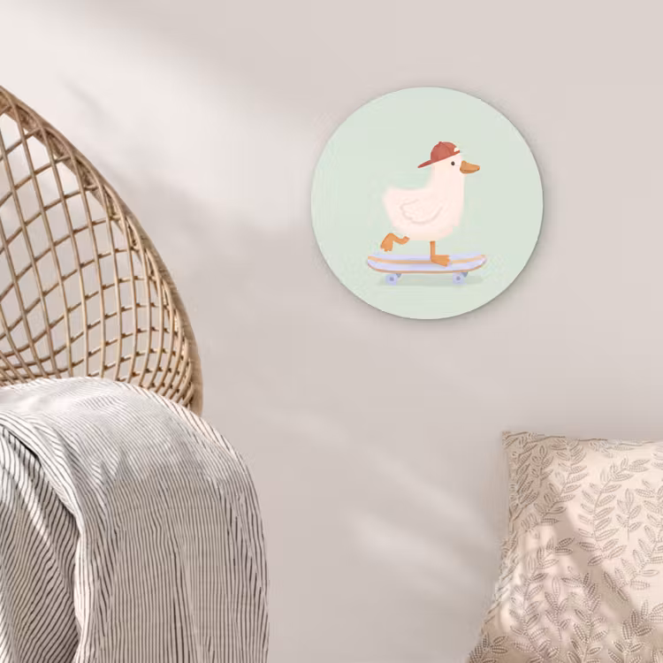 round wall art - Bird - Skateboard - Animals - Cartoon - Playful — 5