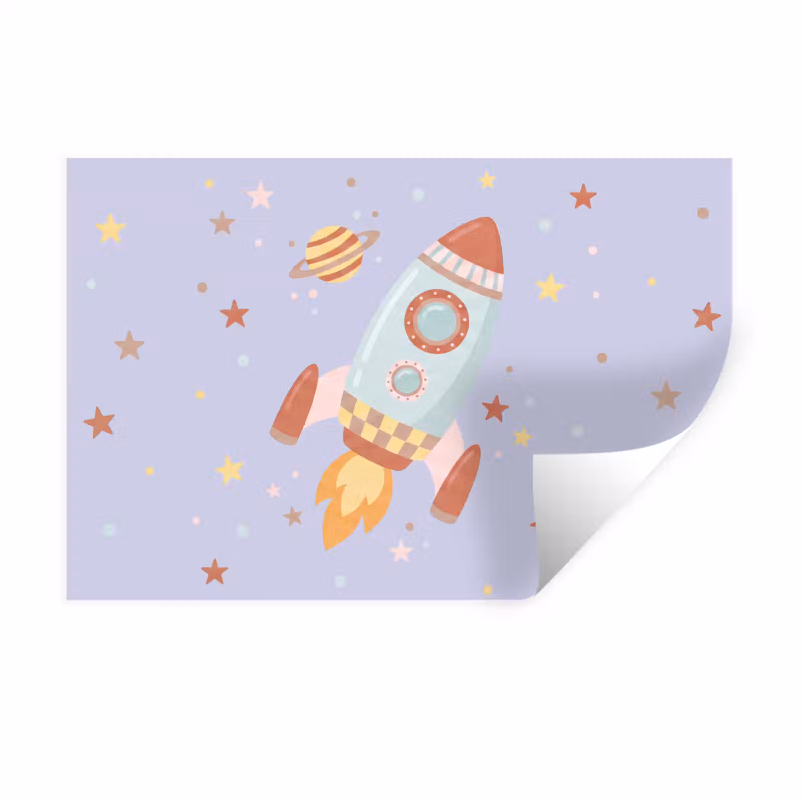 Wall Sticker - Rocket - Space - Planet - Illustration — 1