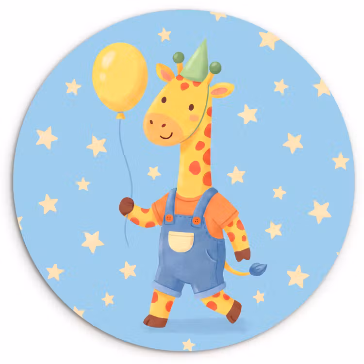 round wall art - Animals - Giraffe - Balloon - Party - Children's Room — 1