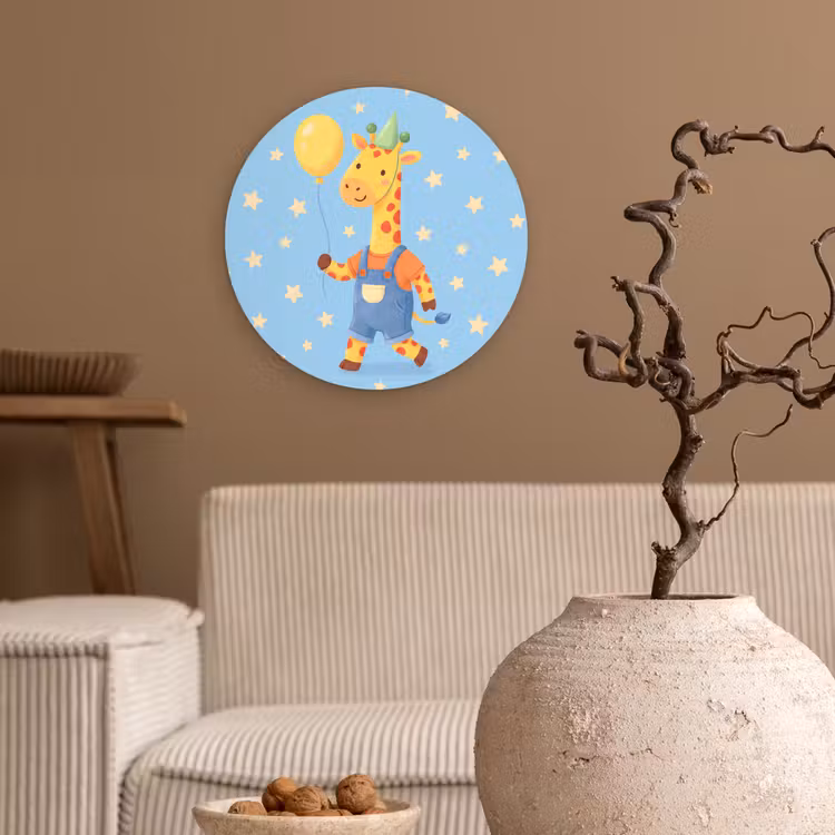 round wall art - Animals - Giraffe - Balloon - Party - Children's Room — 2