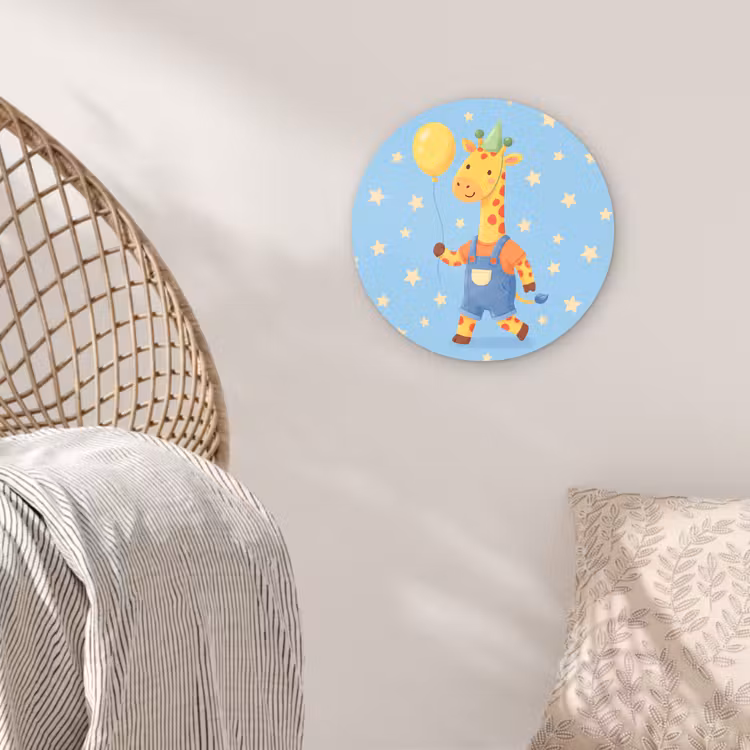 round wall art - Animals - Giraffe - Balloon - Party - Children's Room — 5