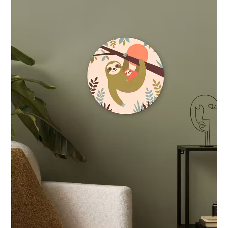 round wall art - Animals - Mother - Baby - Nature - Green — 3