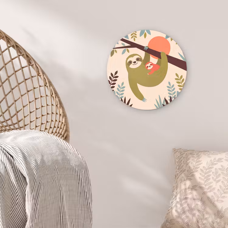 round wall art - Animals - Mother - Baby - Nature - Green — 5