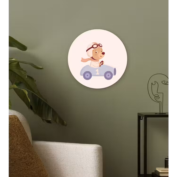 round wall art - Bear - Car - Children's Room - Cartoon - Playful — 3