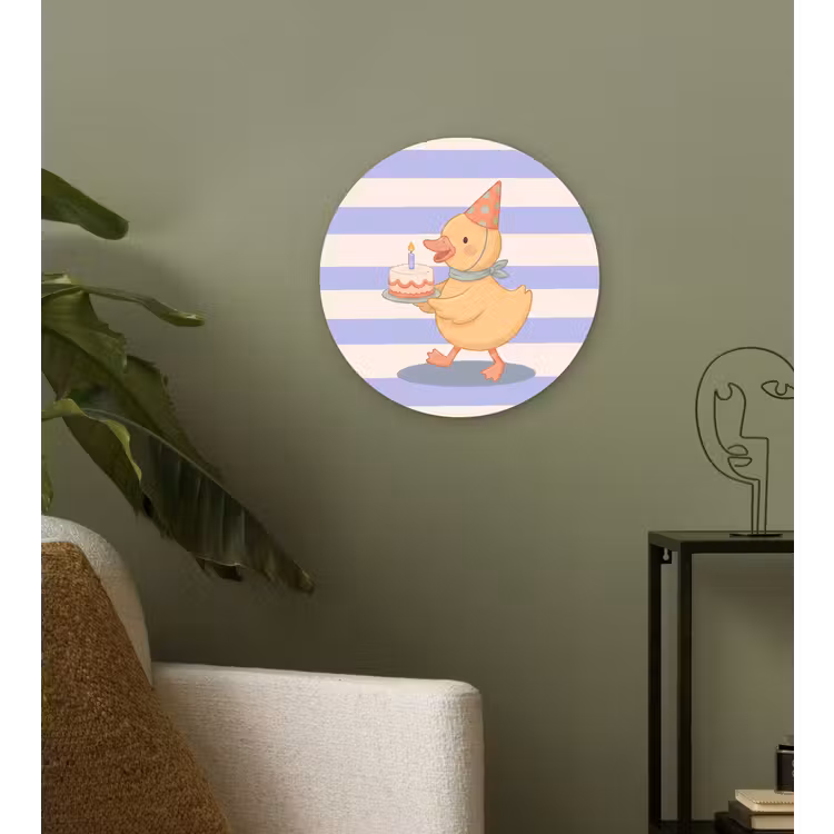 round wall art - Bird - Party - Cake - Children - Illustration — 3