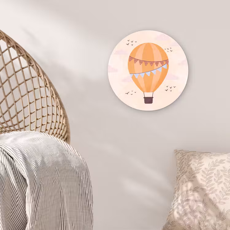 round wall art - Hot Air Balloon - Garlands - Adventure - Illustration - Orange — 5