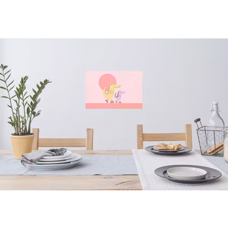 Wall Sticker - Animals - Skating - Illustration - Playful - Pink — 3