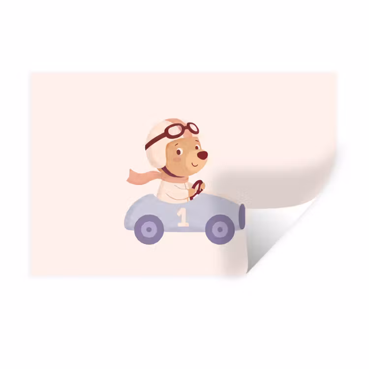 Wall Sticker - Bear - Car - Children's Room - Cartoon - Playful — 1