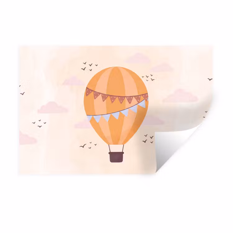 Wall Sticker - Hot Air Balloon - Garlands - Adventure - Illustration - Orange — 1