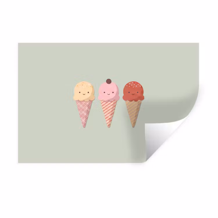 Wall Sticker - Ice Cream - Cones - Food - Illustration - Cheerful — 1