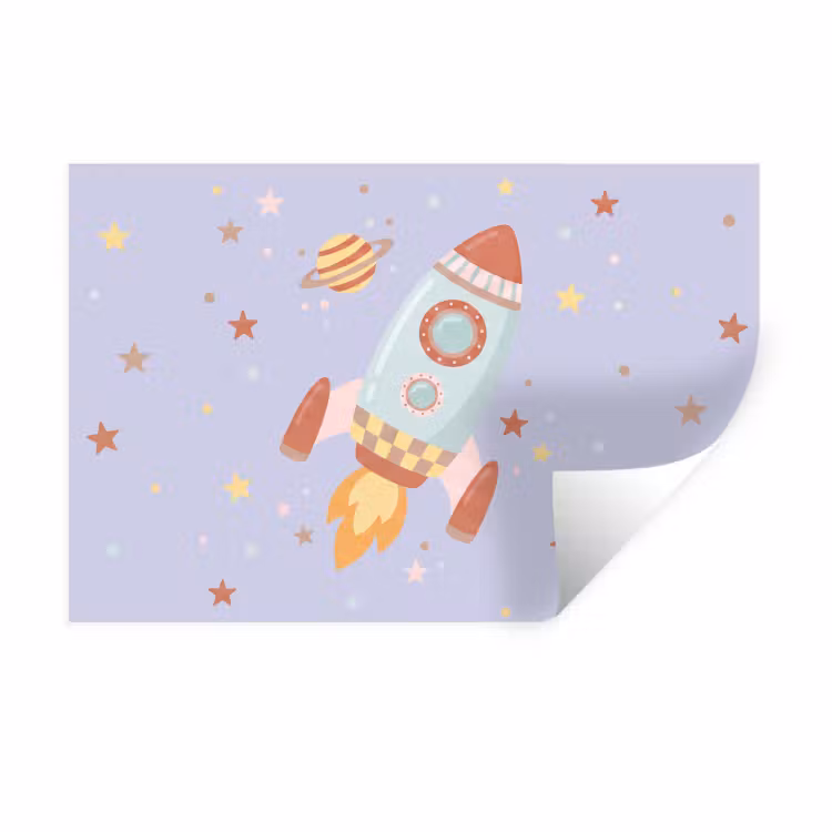 Wall Sticker - Rocket - Space - Planet - Illustration — 1