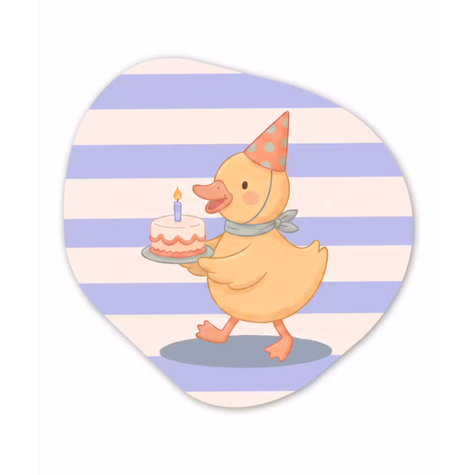 Organic painting - Aluminum -. Bird - Party - Cake - Children - Illustration — 1