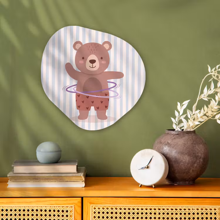 Organic - Forex - Bear - Hoop - Children's Room - Illustration - Brown — 2