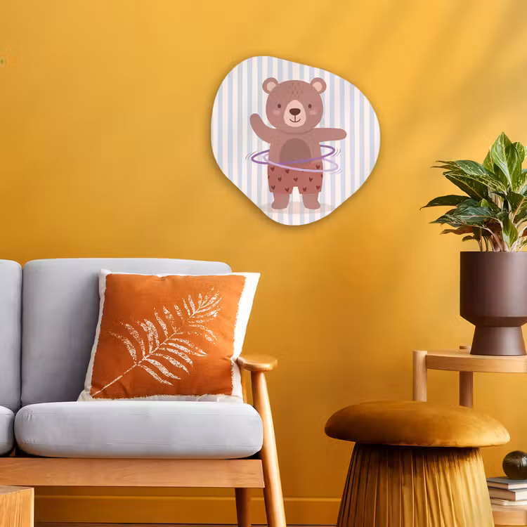 Organic - Forex - Bear - Hoop - Children's Room - Illustration - Brown — 3