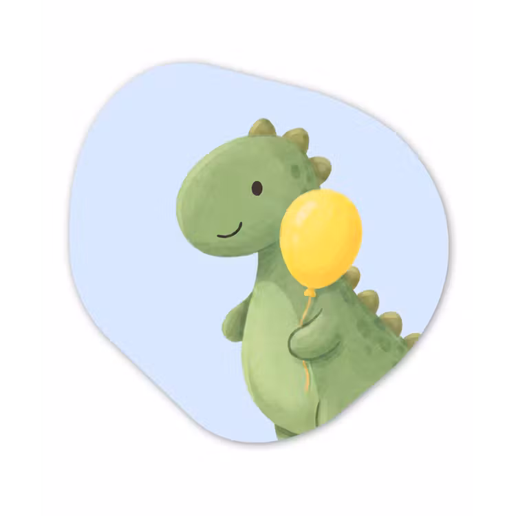 Organic - Forex - Dinosaur - Balloon - Children's Room - Illustration - Green — 1