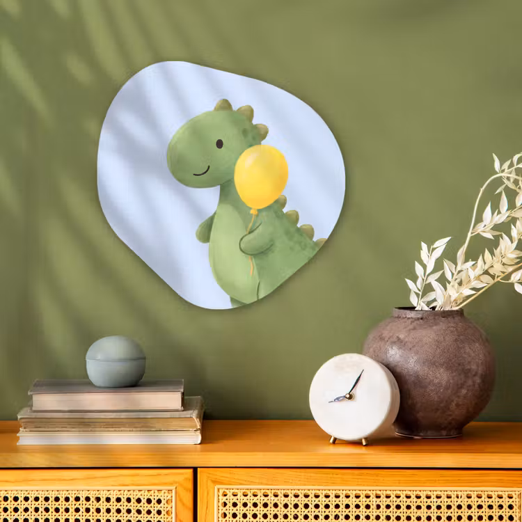 Organic - Forex - Dinosaur - Balloon - Children's Room - Illustration - Green — 2