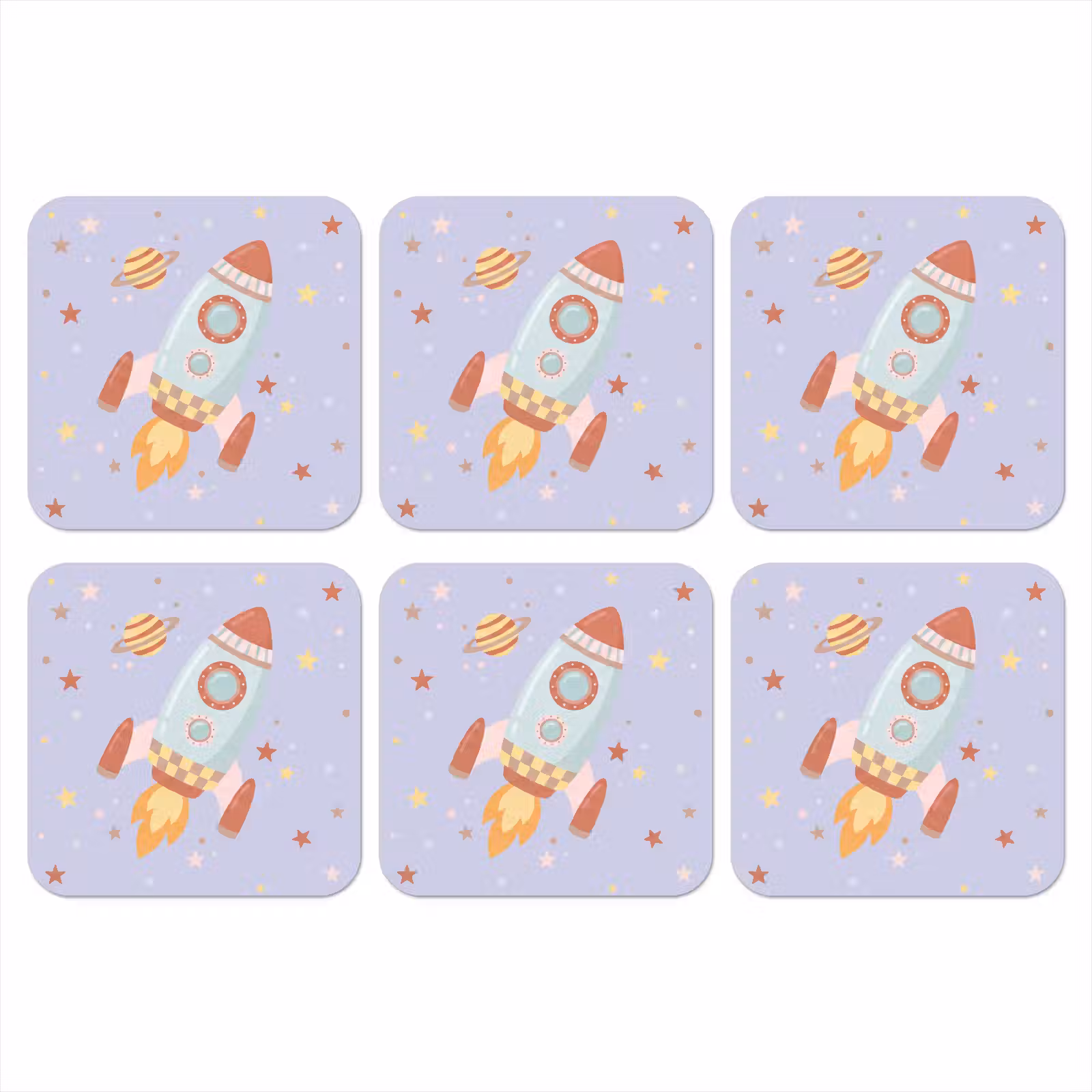 Coaster - Rocket - Space - Planet - Illustration — 1