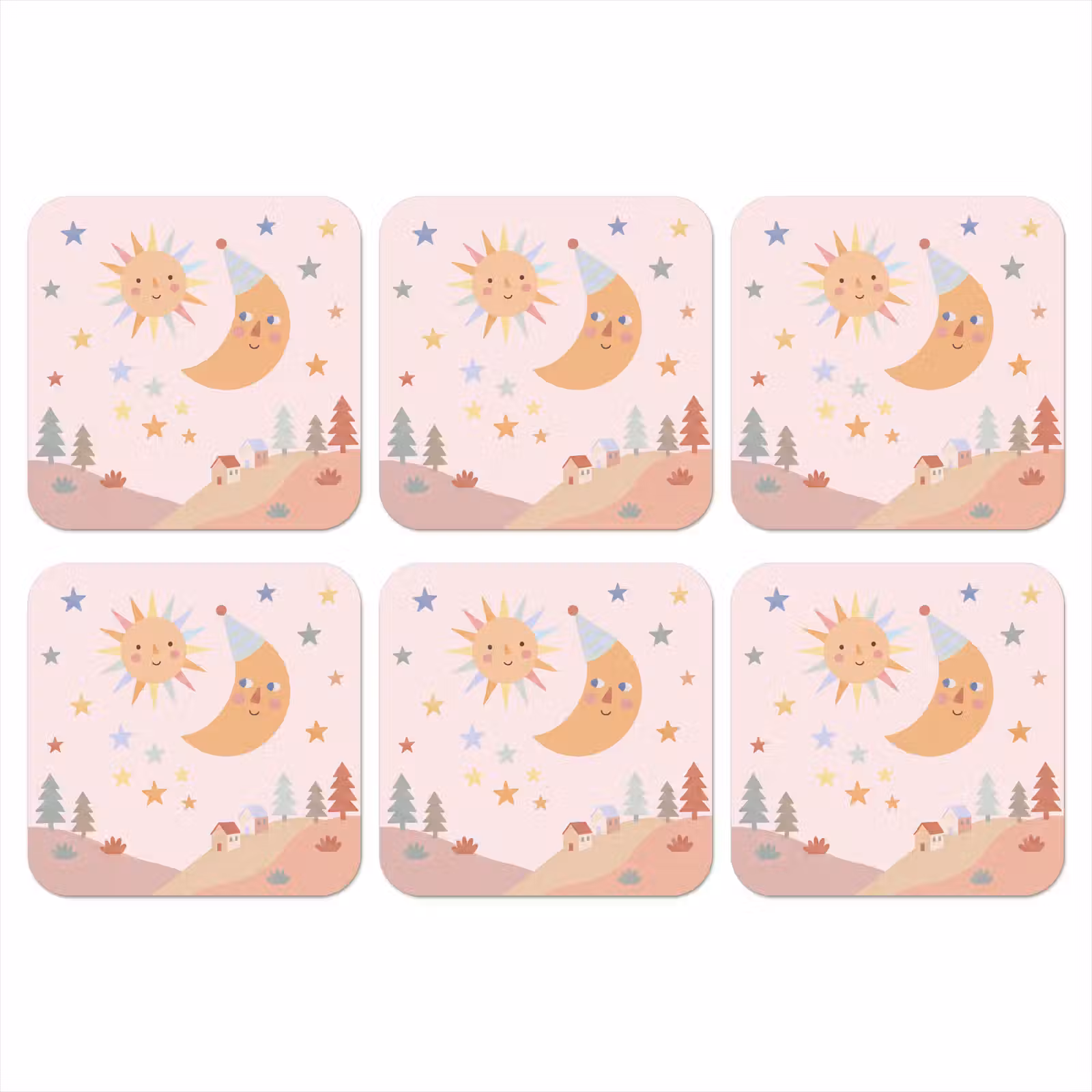 Coaster - Sun - Moon - Stars - Children's Room - Pastel — 1