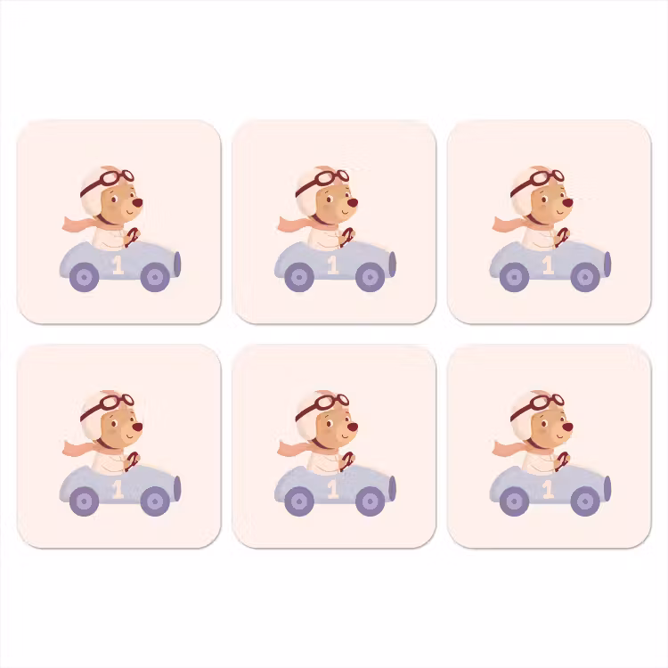 Coaster - Bear - Car - Children's Room - Cartoon - Playful — 1