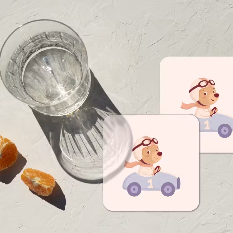 Coaster - Bear - Car - Children's Room - Cartoon - Playful — 2