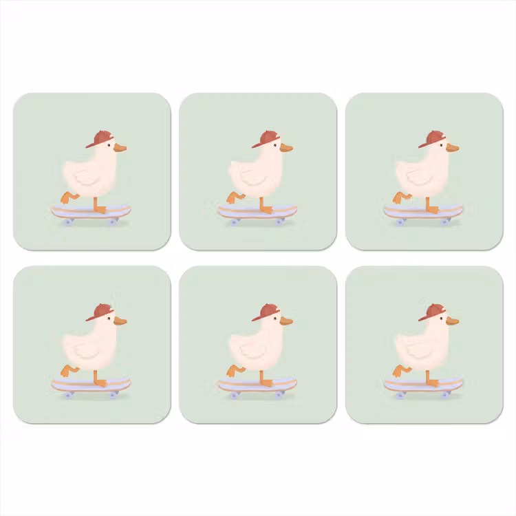 Coaster - Bird - Skateboard - Animals - Cartoon - Playful — 1