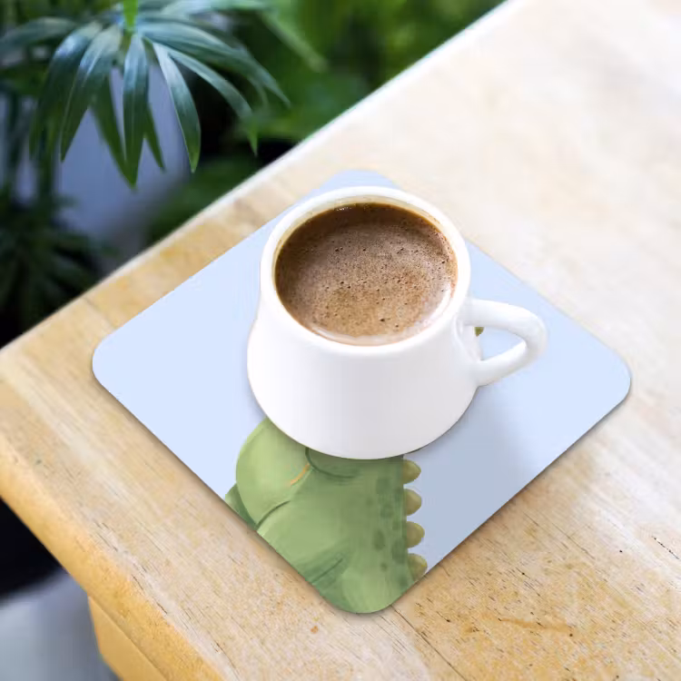 Coaster - Dinosaur - Balloon - Children's Room - Illustration - Green — 3