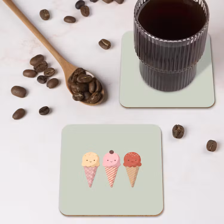Coaster - Ice Cream - Cones - Food - Illustration - Cheerful — 4