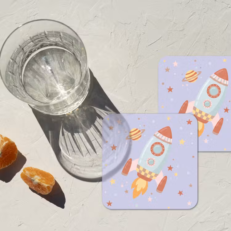 Coaster - Rocket - Space - Planet - Illustration — 2